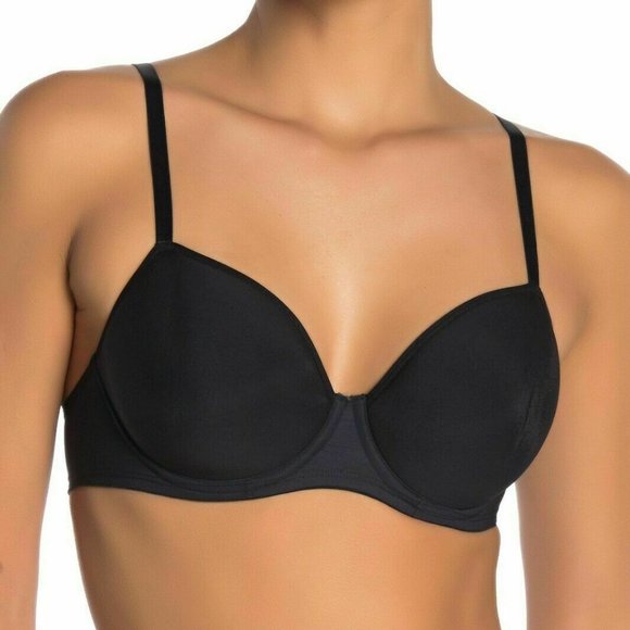 NWT HANRO Smooth Illusion Spacer T-Shirt Underwire Bra in Black - Picture 1 of 10